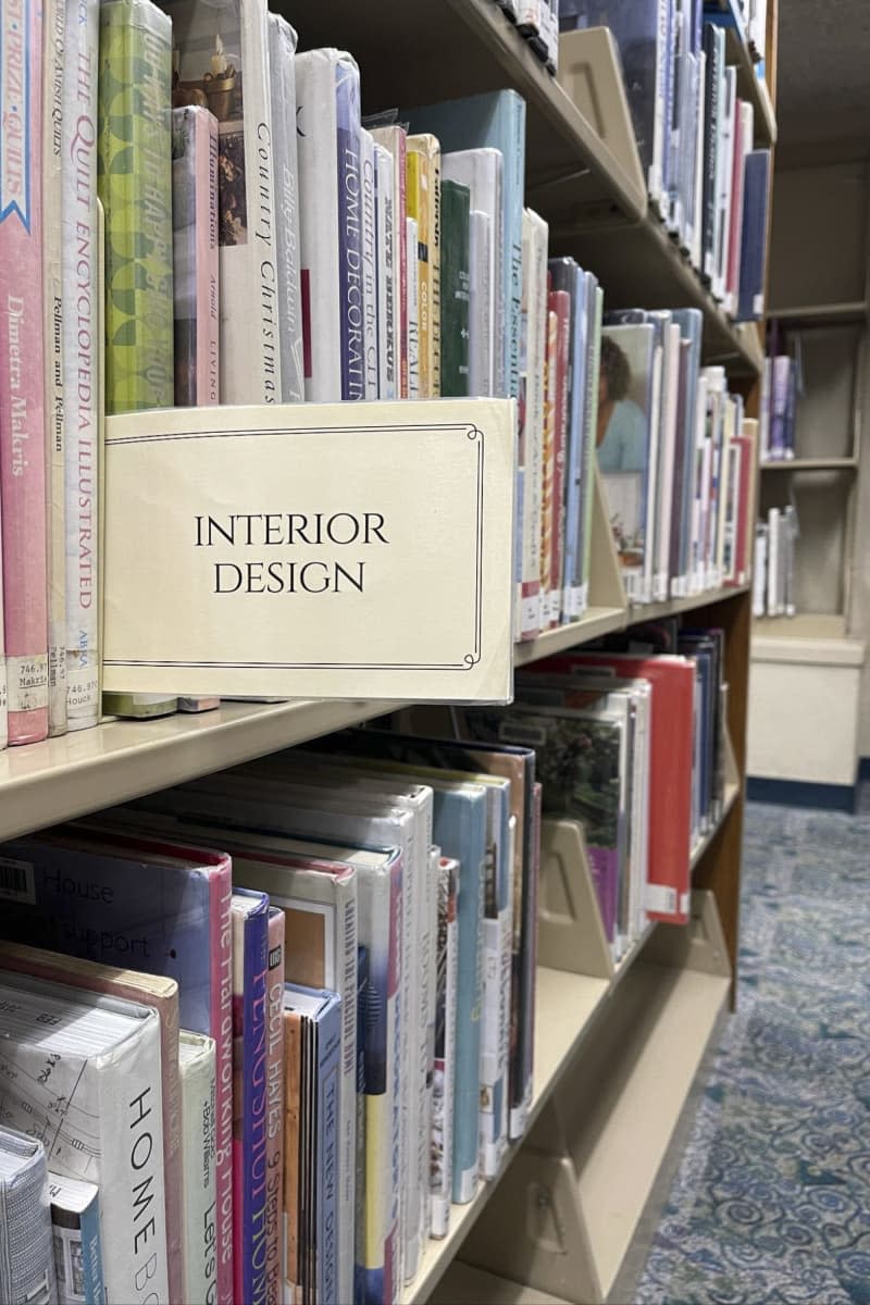 Design section at library.