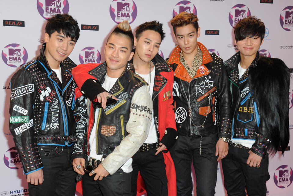 Seungri, G-Dragon, Taeyang, T.O.P, Daesung of Korean boy band 
