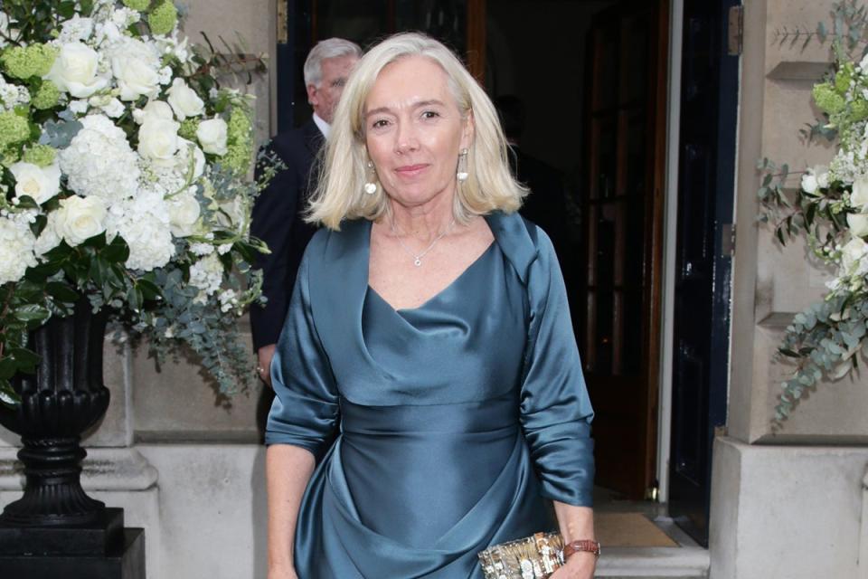 Prudence MacLeod, eldest daughter of Rupert Murdoch, leaving Spencer House, London, after the wedding reception for Rupert Murdoch and Jerry Hall. (PA)