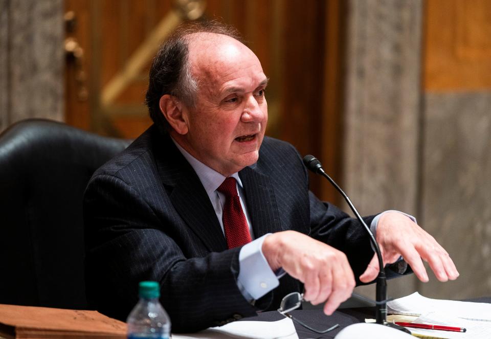 Trump campaign attorney James Troupis speaks during a Senate Homeland Security & Governmental Affairs Committee hearing to discuss election security and the 2020 election process on Wednesday, Dec. 16, 2020, on Capitol Hill in Washington.