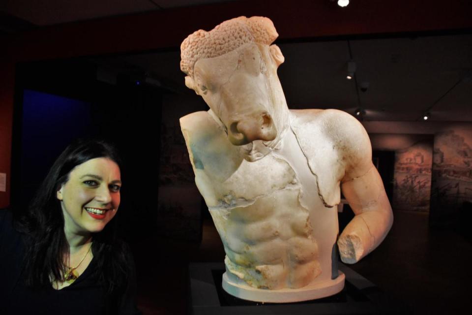Dr Janina Ramirez at the Ashmolean Museum for the launch of Labyrinth: Knossos, Myth & Reality. Picture: Tim Hughes
