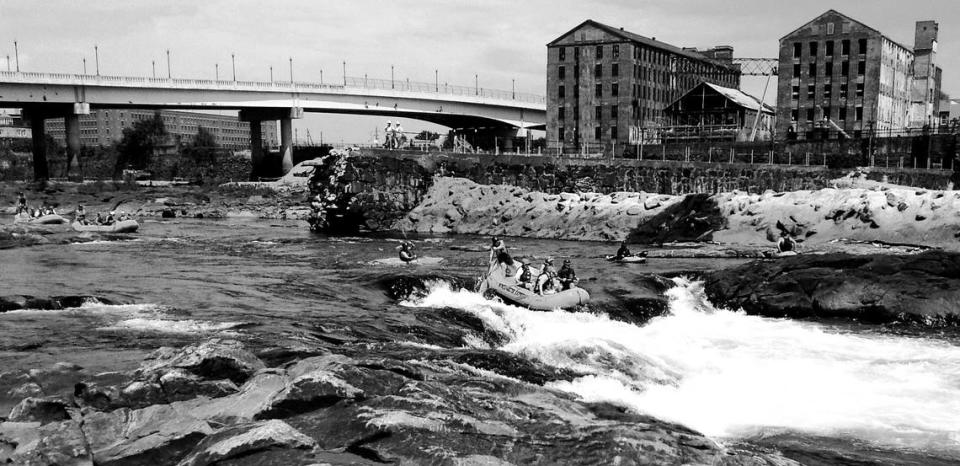 The first few days of the whitewater runs in September 2013. Photo taken from Phenix City by Virginia Causey.