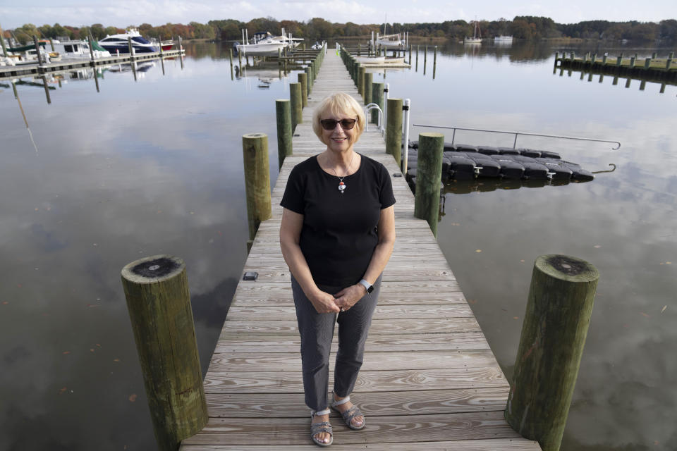 Barbara Brown, 76, poses for The Associated Press, Friday, Nov. 4, 2022, in Chestertown, Md. (AP Photo/Julio Cortez)