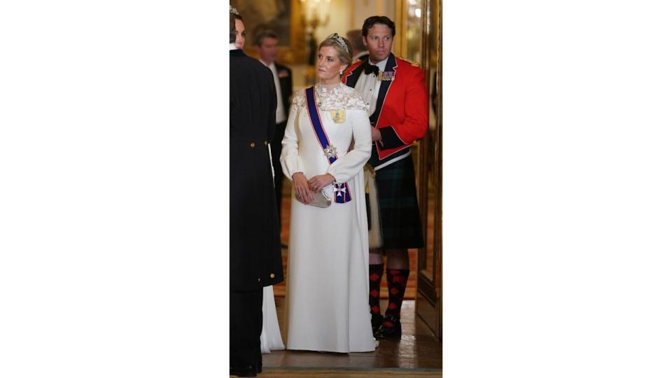 The Duchess of Edinburgh in a white gown