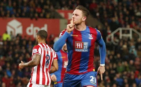 Football Soccer - Stoke City v Crystal Palace - Barclays Premier League - Britannia Stadium - 19/12/15 Connor Wickham celebrates scoring the first goal for Crystal Palace from the penalty spot Mandatory Credit: Action Images / Andrew Boyers