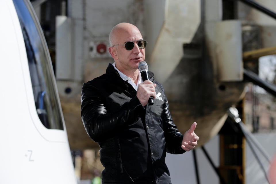 Jeff Bezos. (Photo: <span>Credit: Stephen Clark/Spaceflight Now)</span>