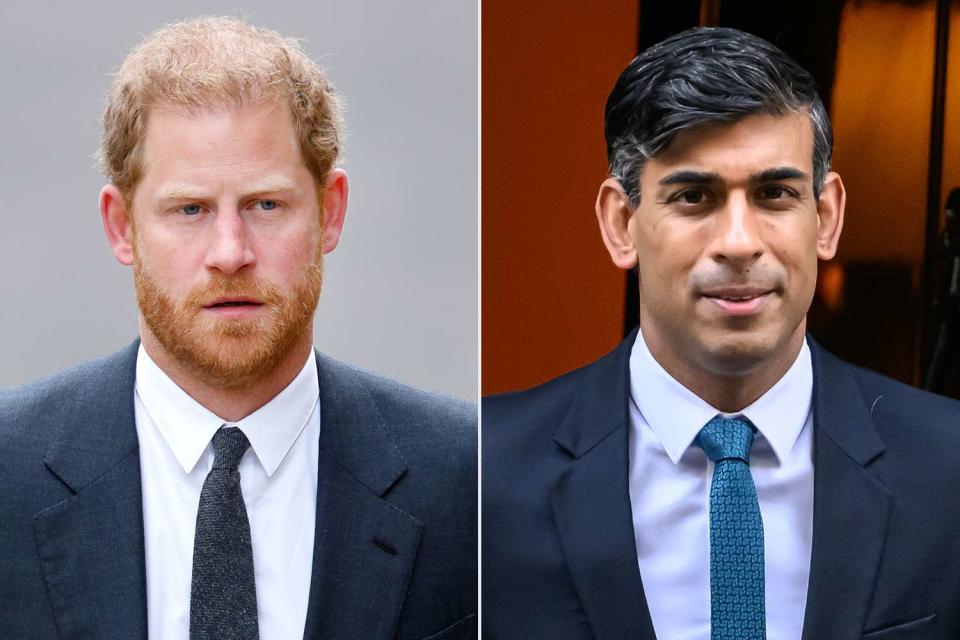 <p>Max Mumby/Indigo/Getty, Leon Neal/Getty</p> Prince Harry; Prime Minister Rishi Sunak