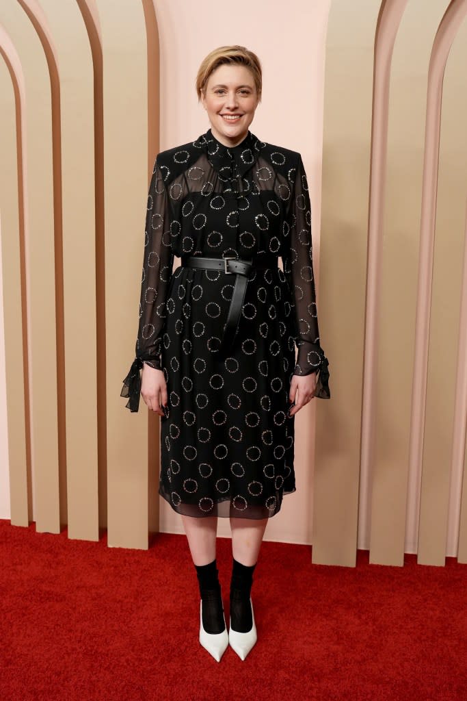 Greta Gerwig attends the 96th Oscars Nominees Luncheon at The Beverly Hilton on February 12, 2024 in Beverly Hills, California