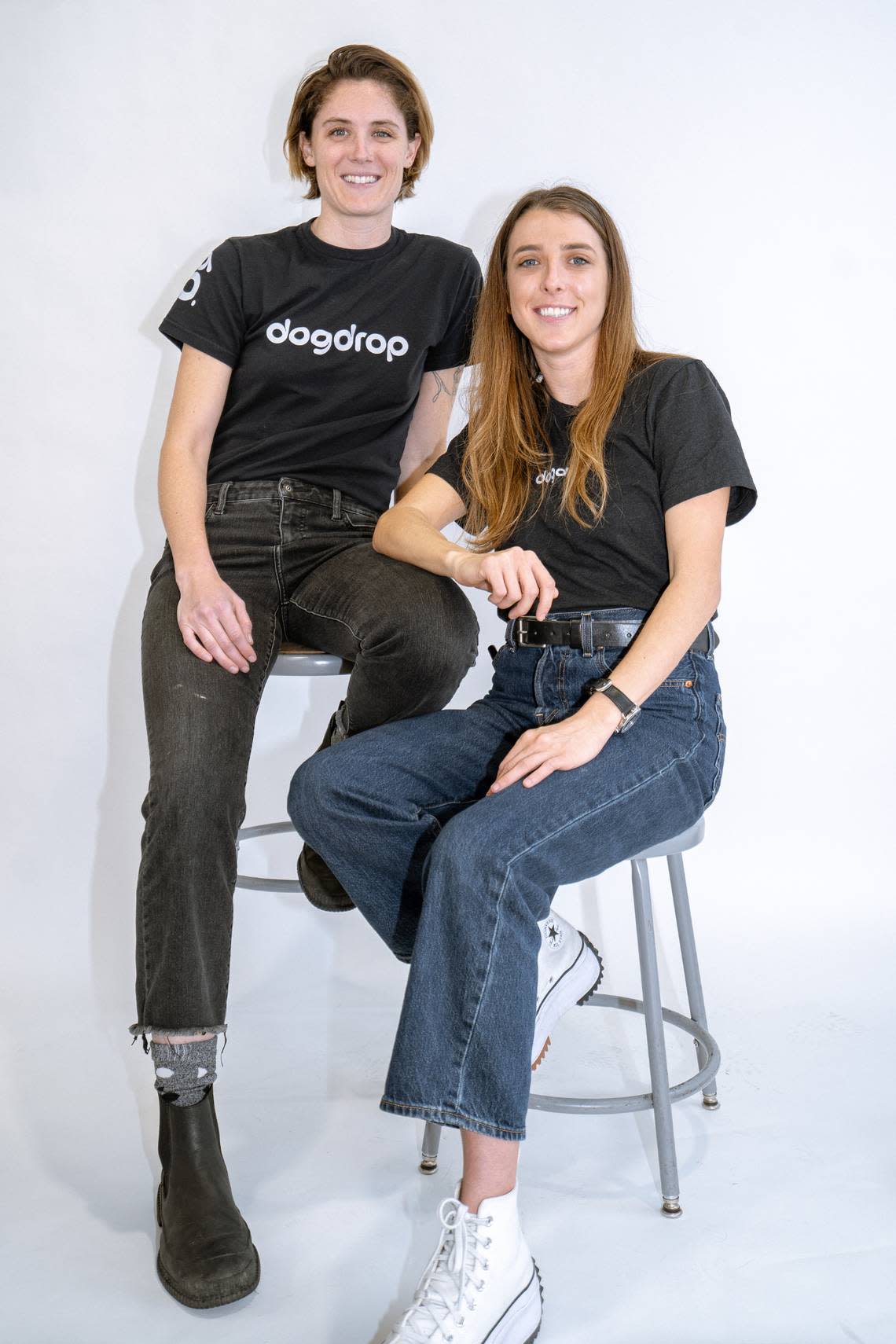 Greer Wilk, left, and Shaina Denny started Dogdrop in 2020 in Los Angeles.