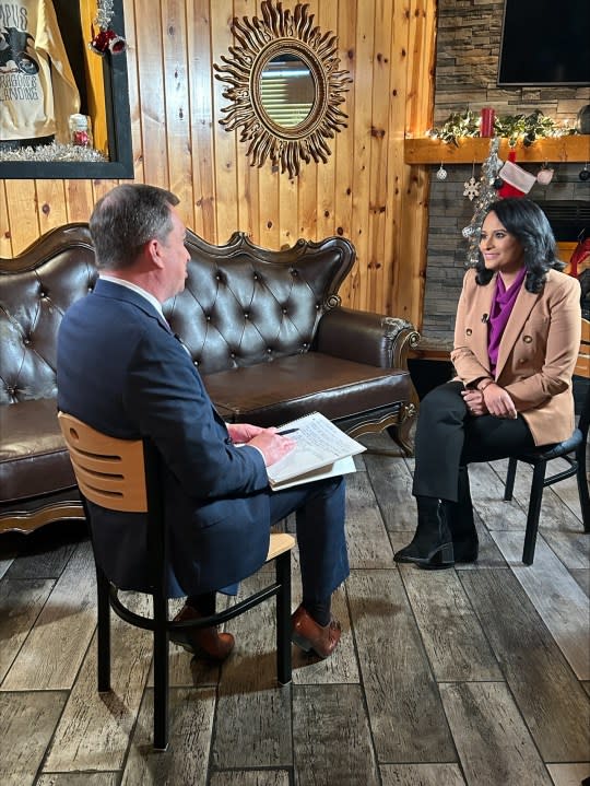 News 8's Brian Sterling with NBC News' Kristen Welker. (Courtesy NBC)