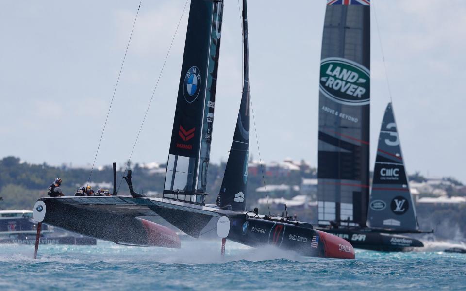 Land Rover BAR struggled to compete with the straight-line speed of Oracle Team USA and Emirates Team New Zealand - Credit: EPA