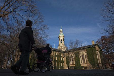 People walk around the Princeton University campus in New Jersey, November 16, 2013. REUTERS/Eduardo Munoz