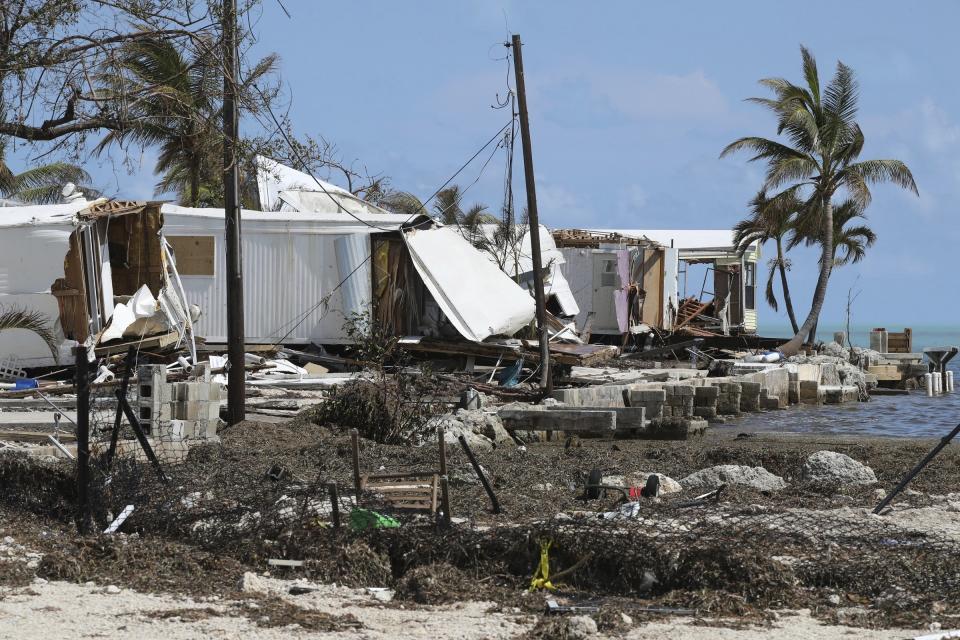 <p>Destroyed trailers are seen at the Seabreeze trailer park along the Overseas Highway in the Florida Keys on Sept. 12, 2017. Florida is cleaning up and embarking on rebuilding from Hurricane Irma, one of the most destructive hurricanes in its history. (Photo: Al Diaz/Miami Herald/AP) </p>