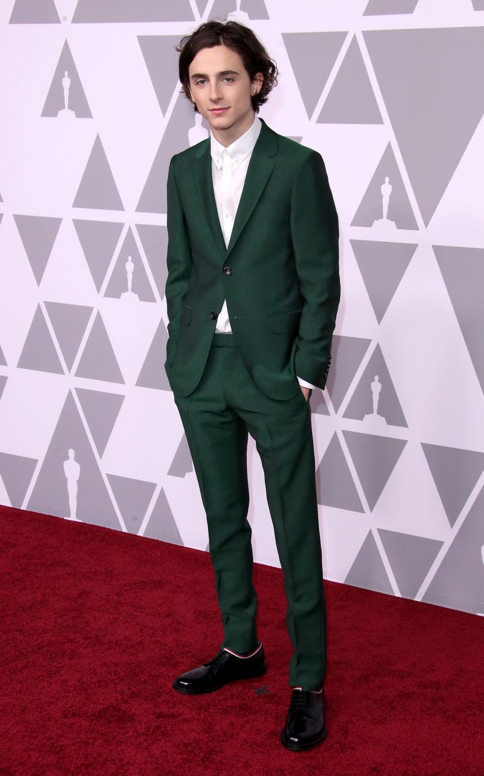 Timothée Chalamet attends the 90th Annual Academy Awards Nominee Luncheon