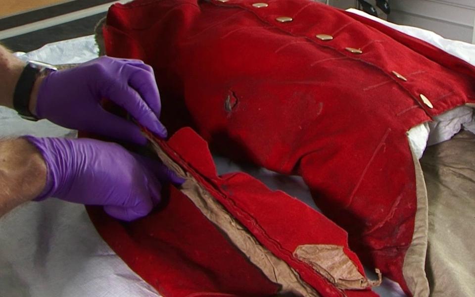 Scientists are able to say with certainty that the uniform was present at the battle in 1815