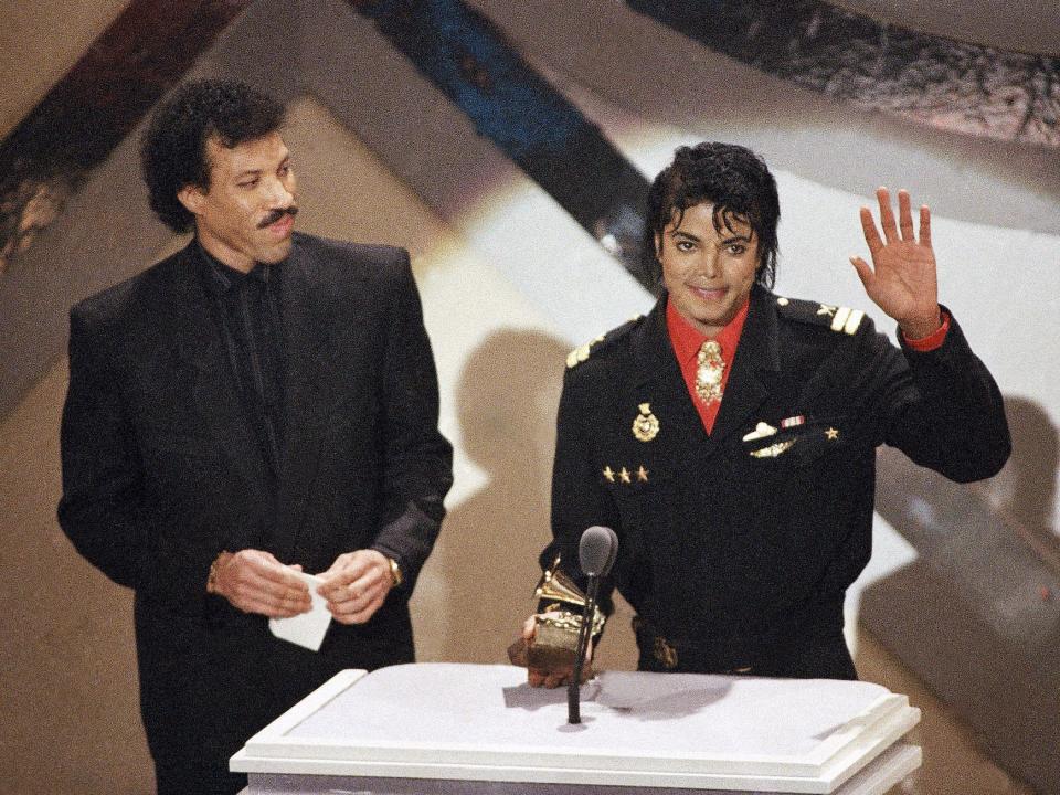 Michael Jackson and Lionel Richie 28th Annual Grammy Awards (1985) on 2:25:1986 