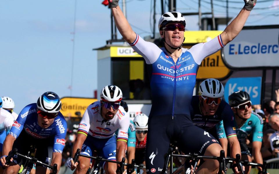 Fabio Jakobsen -&nbsp;Fabio Jakobsen pounces to win stage two as Wout van Aert becomes new leader at Tour de France - GETTY IMAGES