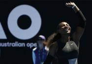 Tennis - Australian Open - Melbourne Park, Melbourne, Australia - 25/1/17 Serena Williams of the U.S. celebrates winning her Women's singles quarter-final match against Britain's Johanna Konta. REUTERS/Issei Kato