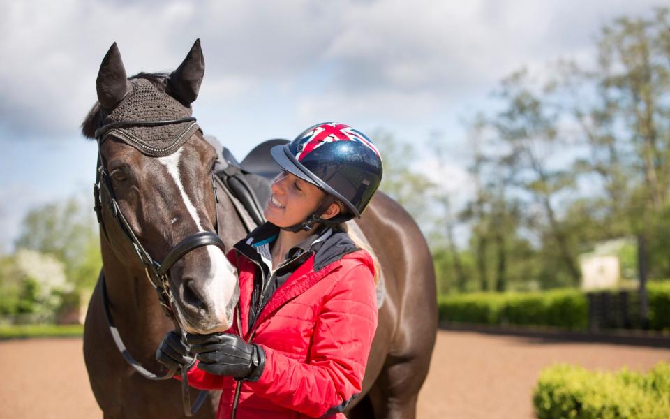 Charlotte Dujardin with Valegro at Carl Hester's stables back in 2014 - ANDREW CROWLEY