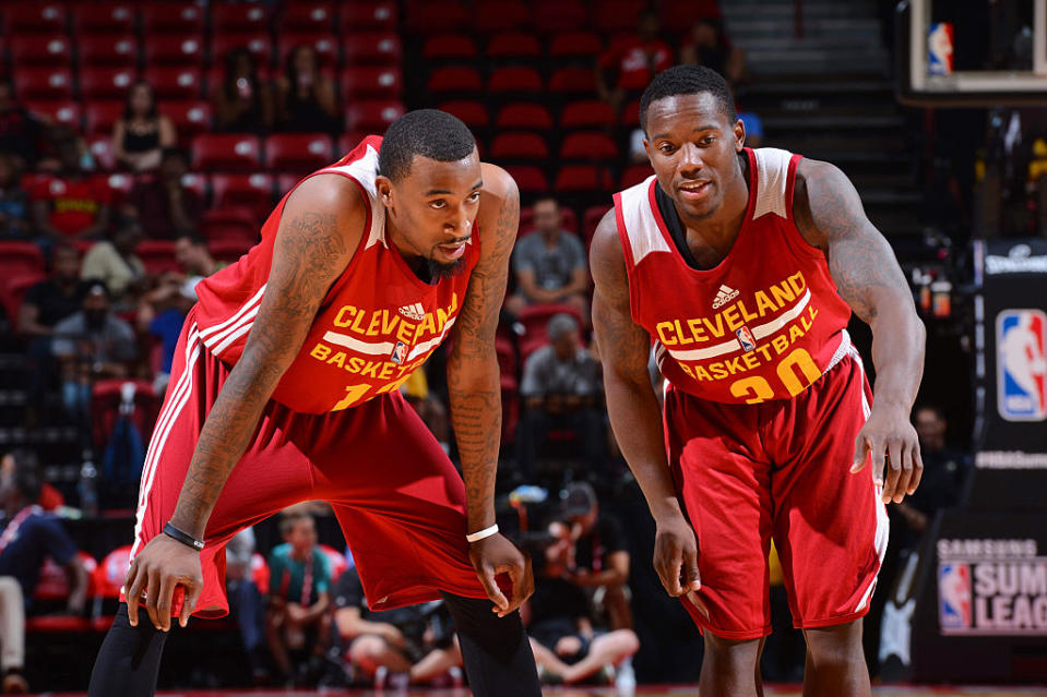 Jordan McRae (left) and Kay Felder face an uphill climb to earn minutes on the defending champs. (Getty Images)