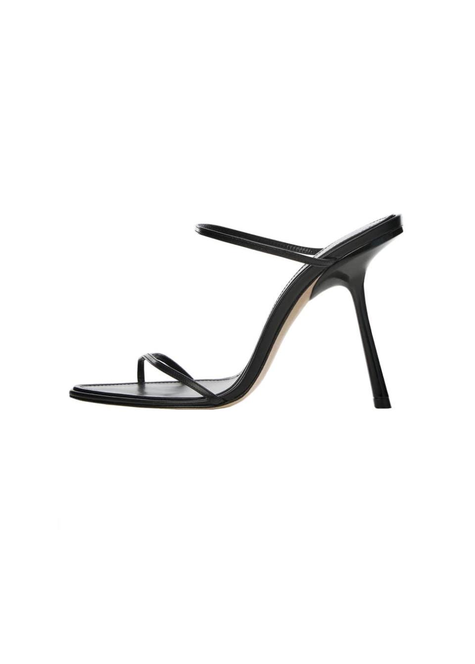 Leather Sandal With Inclined Heel -  Women