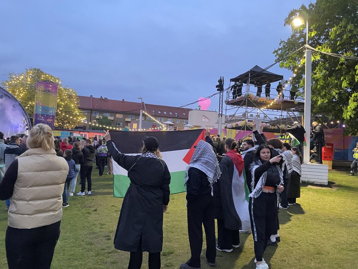 Palestinian protest at Conchita Wurst’s performance (PA)