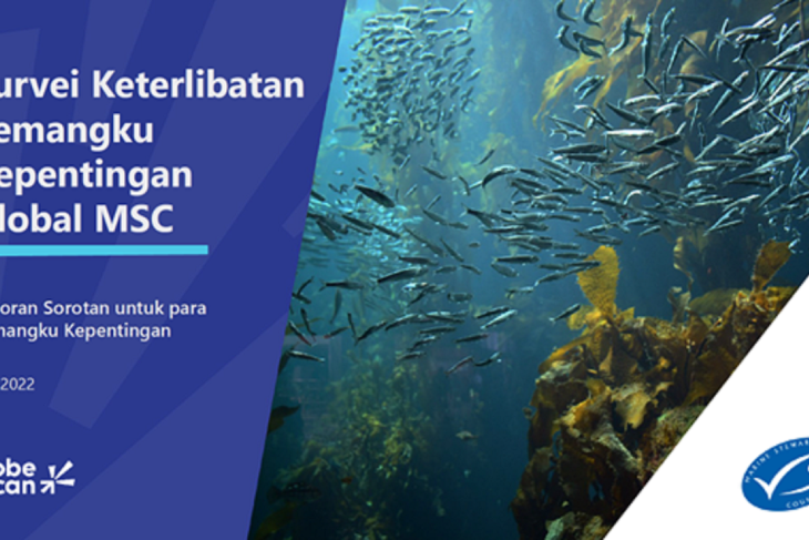 Informasi mengenai survei pemangku kepentingan yang dilakukan Marine Stewardship Council (MSC) bersama GlobeScan, sebuah lembaga peneliti dan konsultasi. FOTO ANTARA/HO-MSC Indonesia