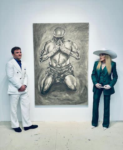 <p>Madonna/Instagram</p> Madonna and her son Rocco Ritchie (L) at his art exhibition in Miami