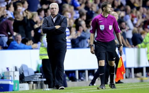 Steve Bruce looks dejected during Villa's 2-1 defeat at Reading, they win a need against Norwich on Saturday - Credit: Mark Kerton/Getty Images