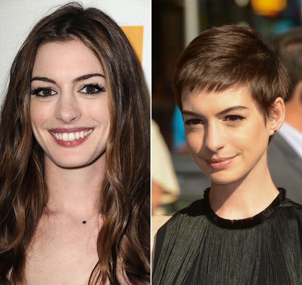Anne Hathaway's short haircut | Pixie cut