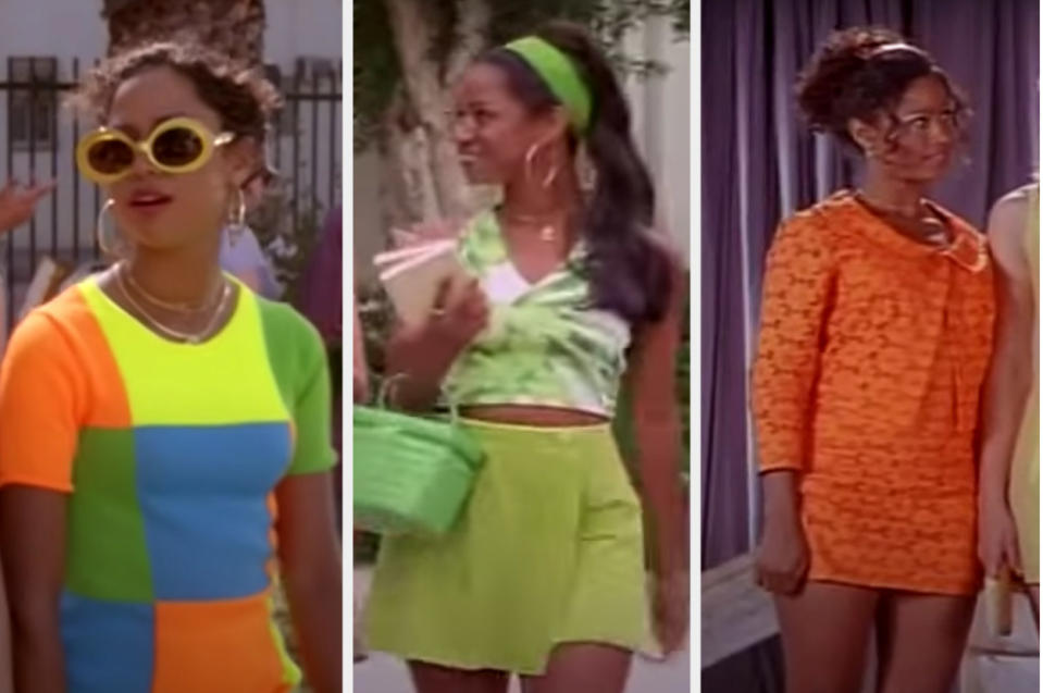 Dionne Davenport wears colorful and unique fashion pieces in episodes of television series, "Clueless"