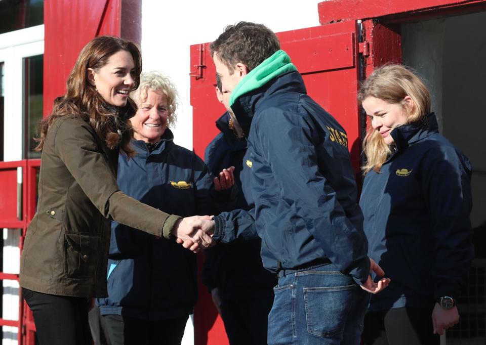 Princess Kate was given a tour of a farm in Newtownards before she spoke to local parents and grandparents about their experiences of raising young children.