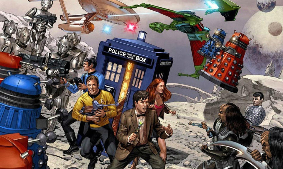 <p>This crossover from IDW Publishing sees Matt Smith’s Doctor and his companions, Amy Pond and Rory Williams, encounter the crew of Captain Kirk’s Enterprise, and team up to stop an alliance between the Borg and the Cybermen. </p>