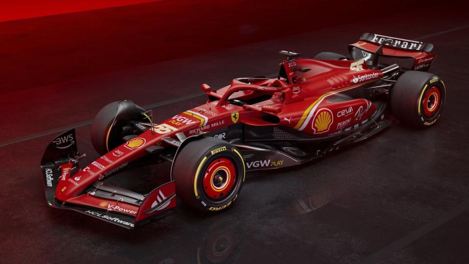 Ferrari’s SF-24 has been launched for the 2024 F1 season (PA)
