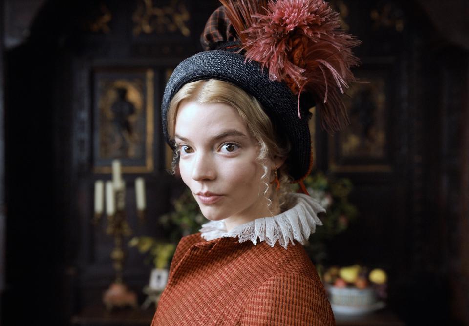 Anya Taylor-Joy poses lin a hat