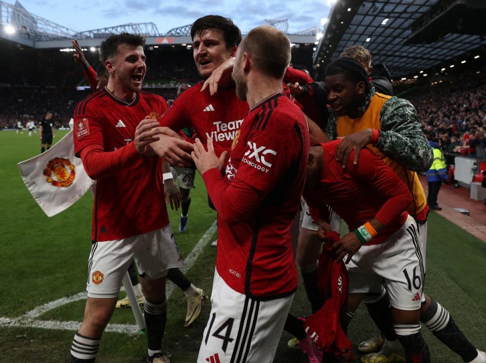 Manchester United ended Liverpool’s quadruple hopes in dramatic fashion (Manchester United via Getty Imag)