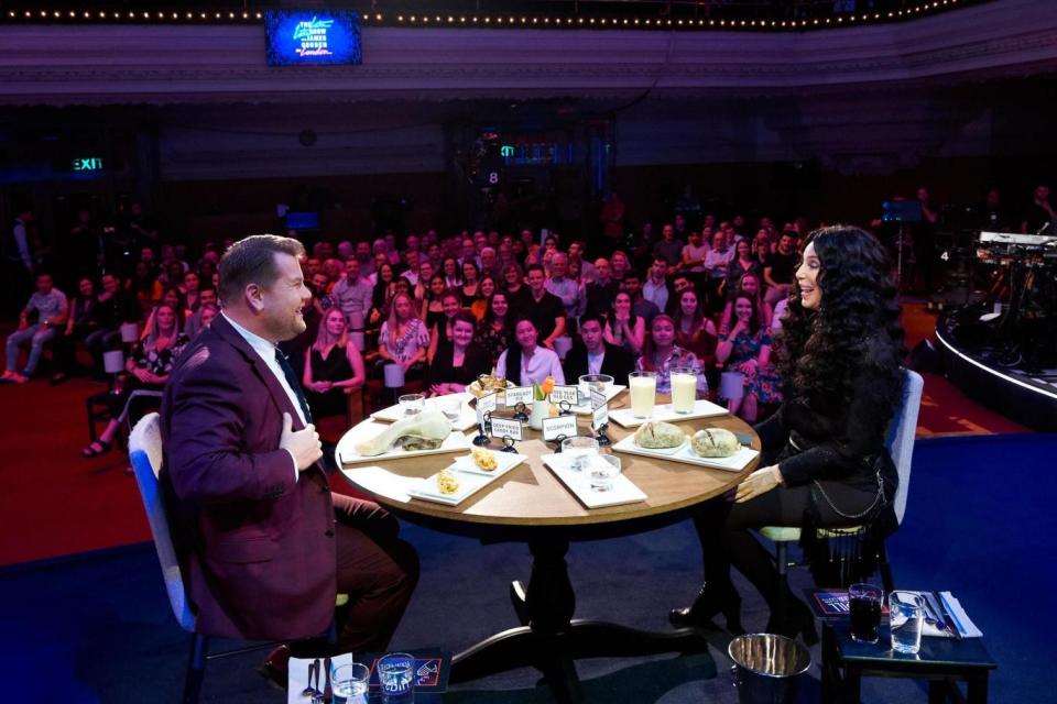 Delicacy: If either person refuses to answer a question they are forced to eat the dish in front of them (The Late Late Show)