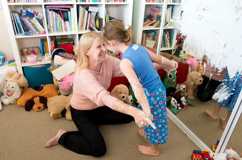 Sophie and Amanda use painting as therapy. Photo: Facebook