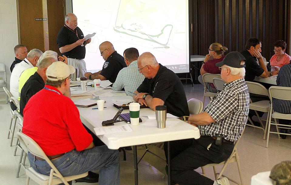 Ashland EMA Director Mark Rafeld gives a briefing before the disaster training exercise at the Ashland County Service Center in this 2016 photo.