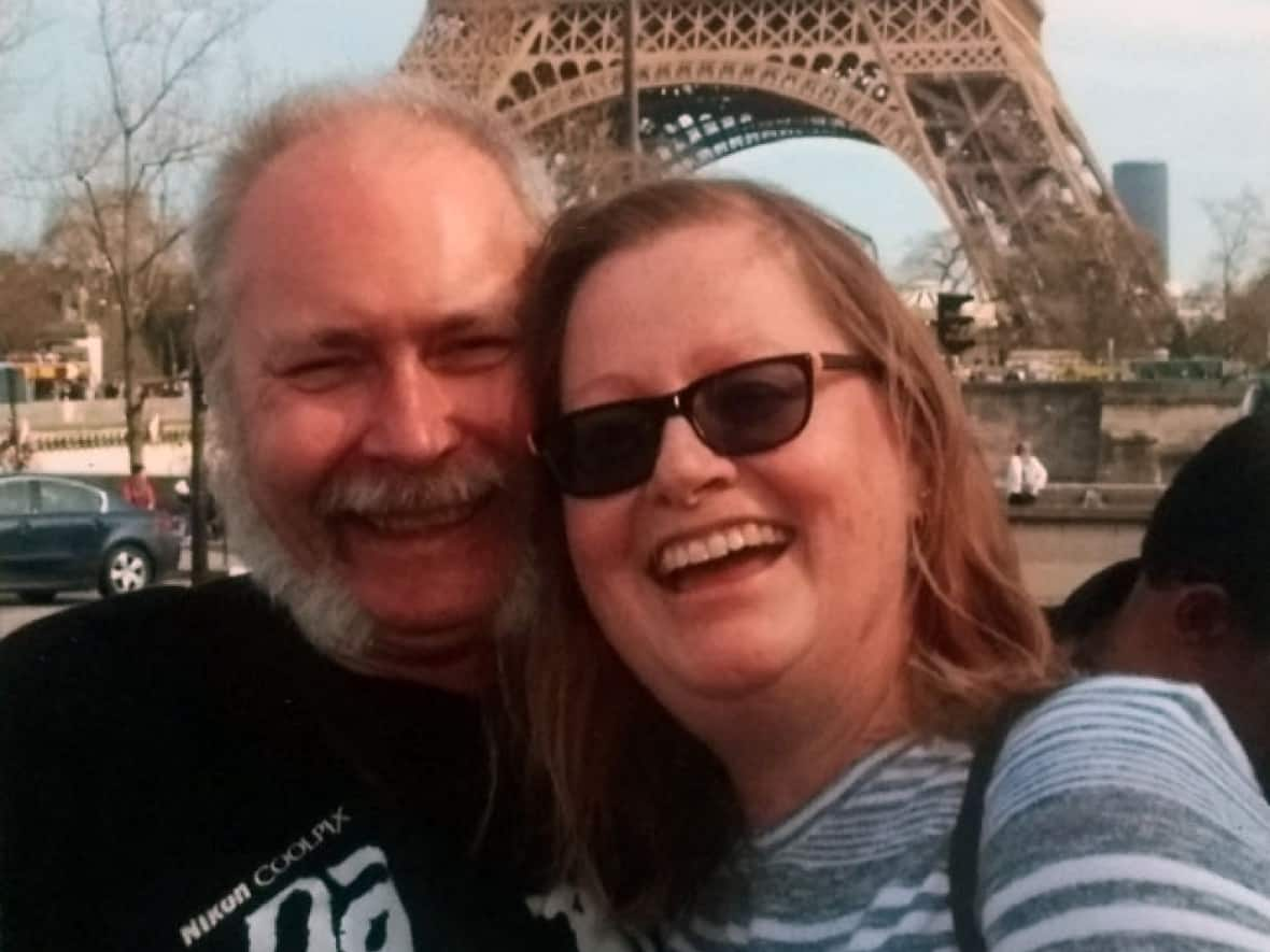 Eric De Schepper and his partner, Katherine Ellis, in Paris in 2018. The couple had planned to travel the world together in their retirement. Instead, Ellis has only weeks to live after being diagnosed with Stage 4 pancreatic cancer, De Schepper says. (Submitted by Eric De Schepper - image credit)