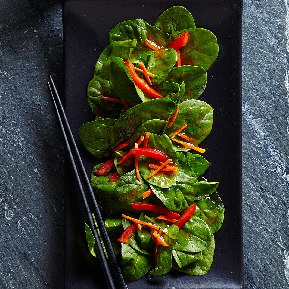 Spinach Salad with Ginger-Soy Dressing