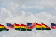 US Vice President, Kamala Harris, arrives at the Kotoka International Airport in Ghana