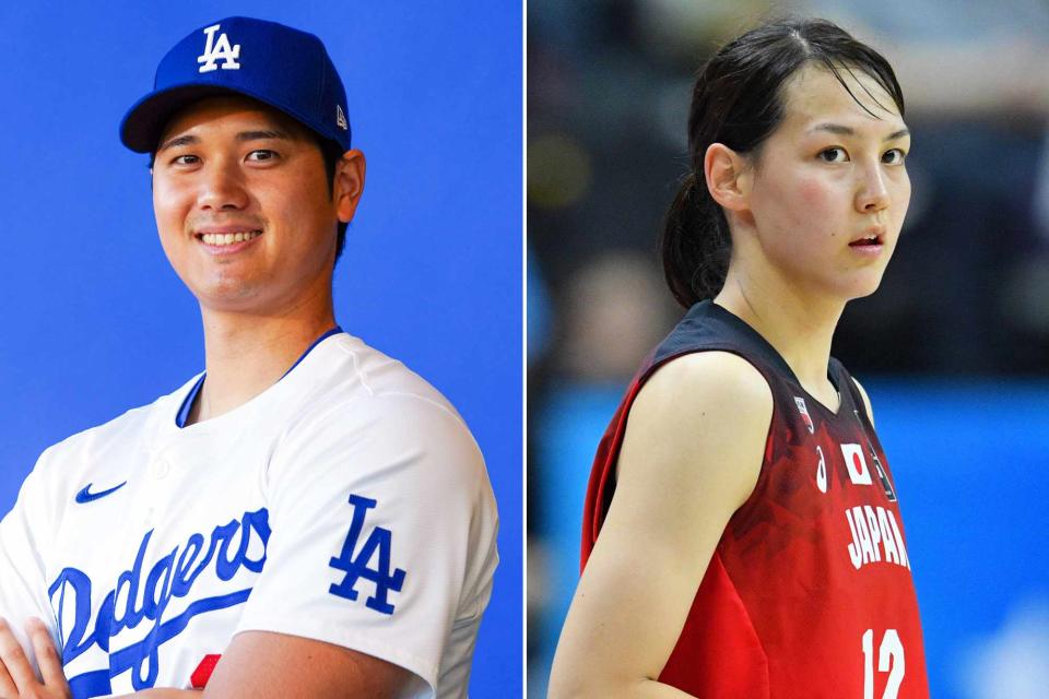 <p>Mary DeCicco/MLB Photos/Getty ; MATSUO.K/AFLO SPORT/Alamy</p> Shohei Ohtani during the Los Angeles Dodgers Photo Day at Camelback Ranch on Wednesday, February 21, 2024. ; Mamiko Tanaka during The 29th Summer Universiade 2017 Taipei Final match on August 28, 2017.