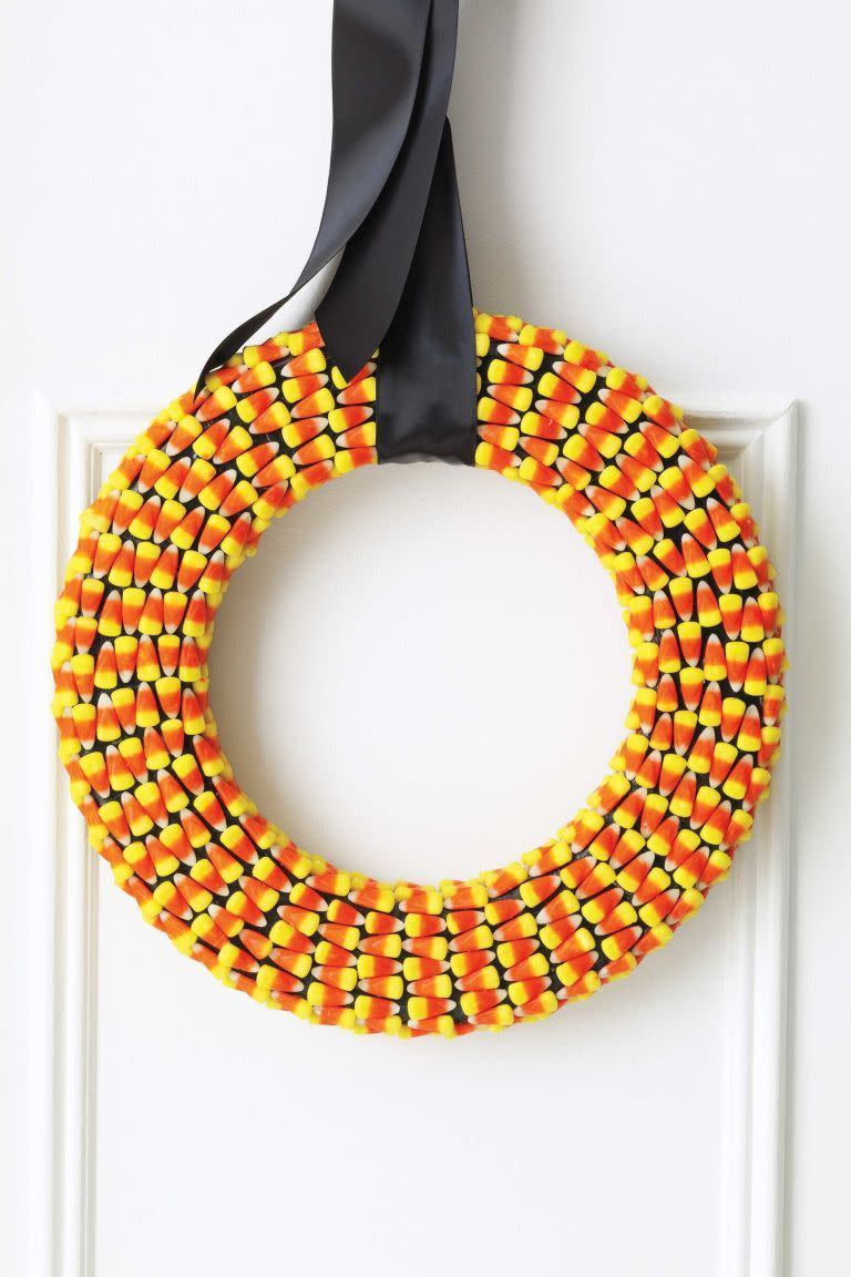 diy halloween wreath candy corn