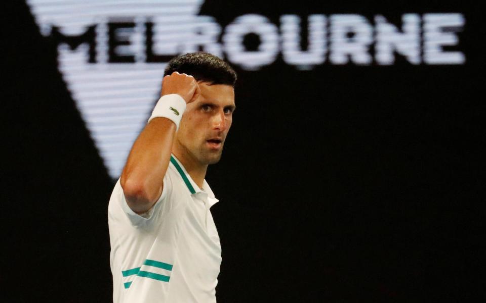  Serbia's Novak Djokovic reacts during his final match against Russia's Daniil Medvedev - Reuters