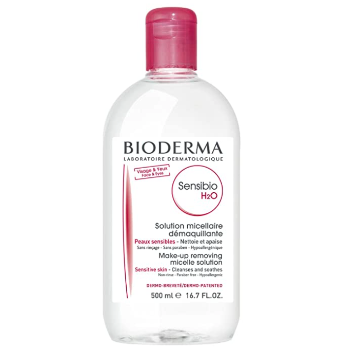 Bioderma Sensibio H2O Micellar Water Cleansing and Make-Up Remover. Image via Amazon.