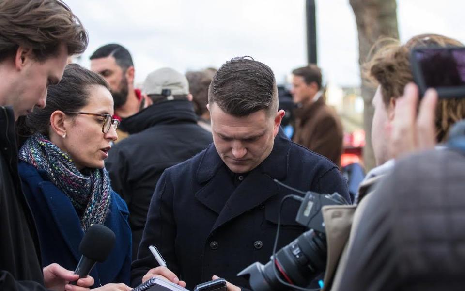 The former EDL leader launched into a tirade after the attack - Credit: FameFlyNet