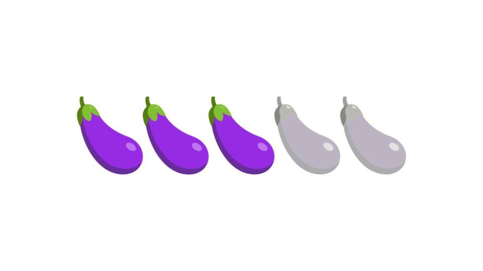 three eggplants