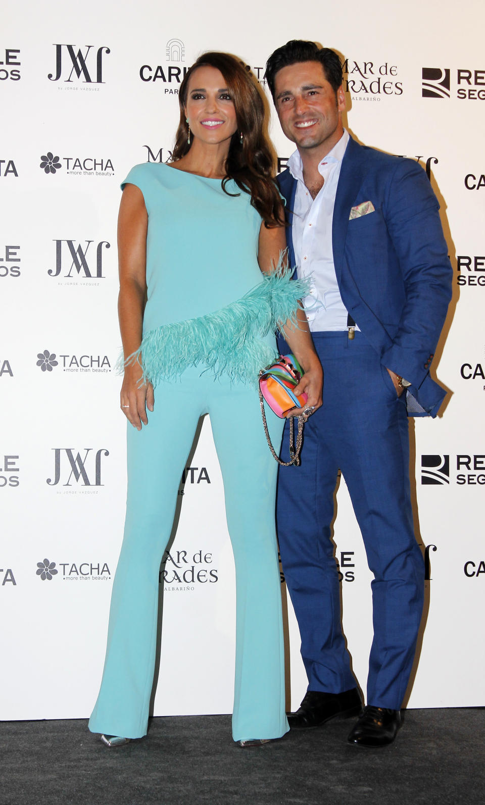 MADRID, SPAIN - SEPTEMBER 22: Paula Echevarria and David Bustamante attend Jorge Vazquez Fashion Show on September 22, 2015 in Madrid, Spain.  (Photo by Europa Press/Europa Press via Getty Images)