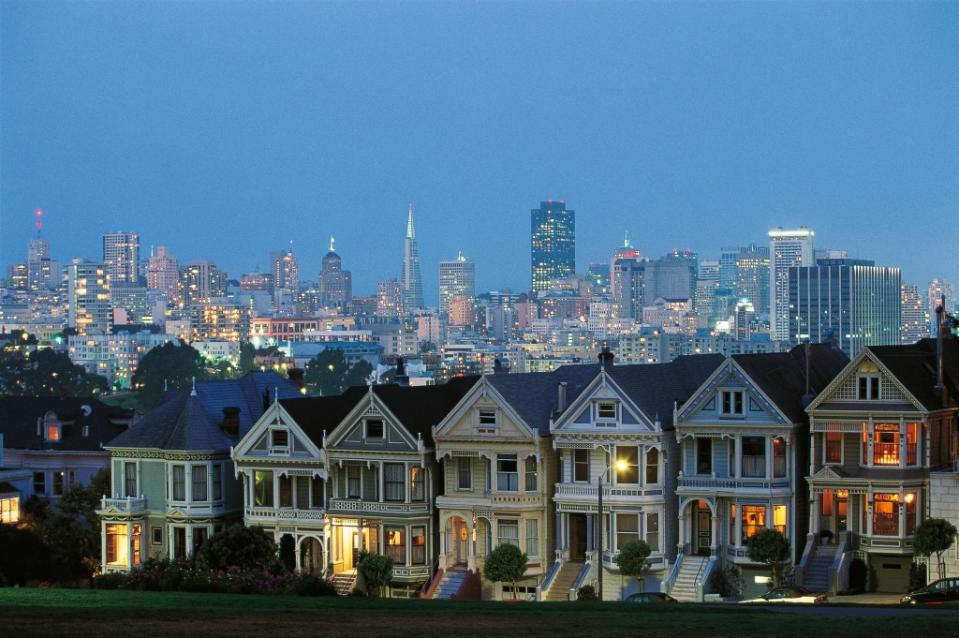 The famed Painted Ladies of San Francisco. De Agostini via Getty Images